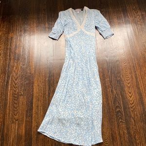 Rixo x Target Floral Puff Lace Inset Swing Dress